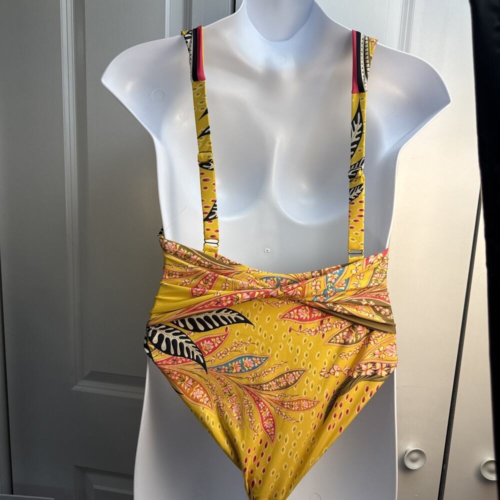 Agua Bendita Swimsuit Womens XL Ellis Lula Plunge Floral Tropical One Piece NWT - Picture 7 of 15